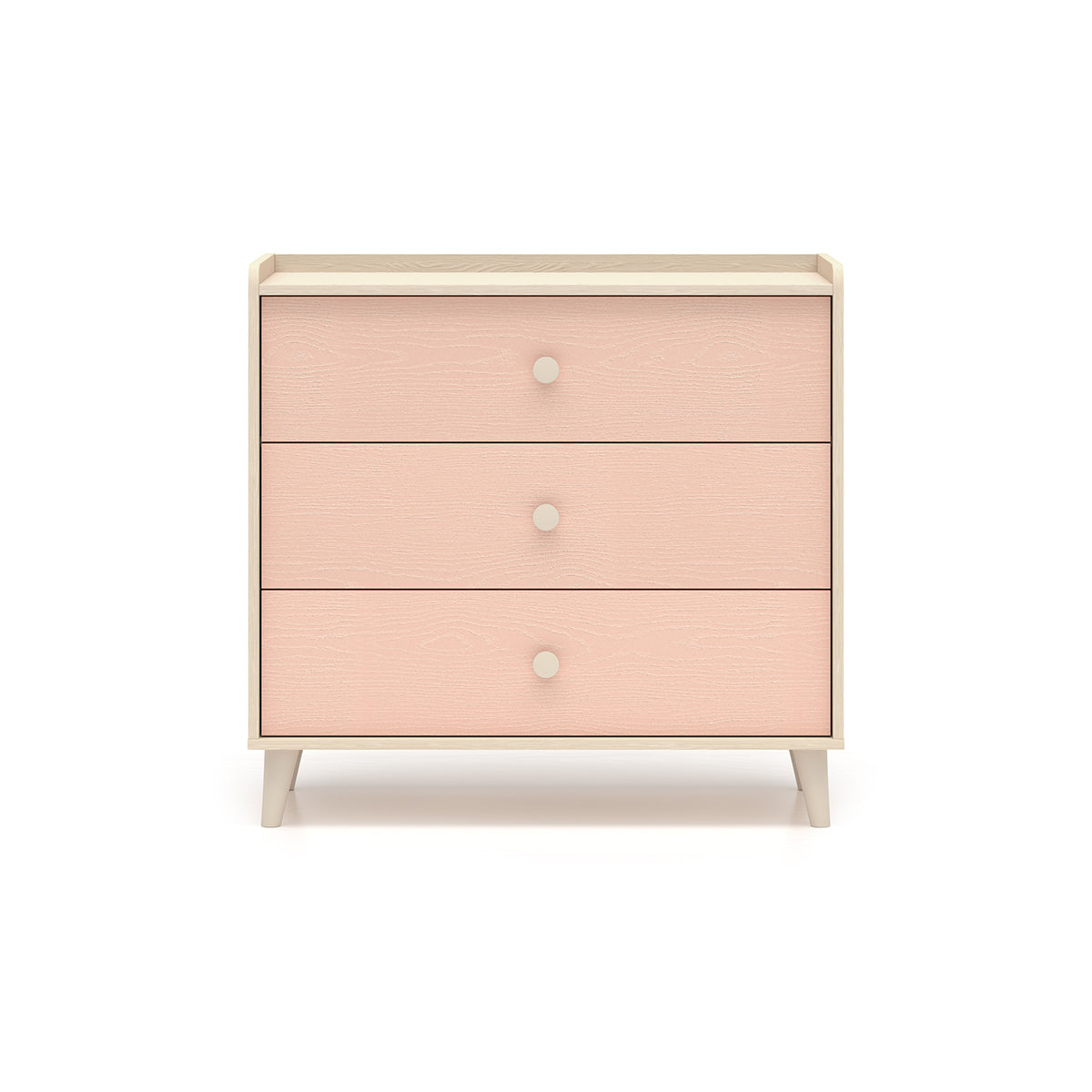 Commode 3 tiroirs Alycia Beige et Rose