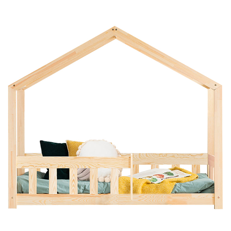 Lit cabane 90x190 sommier inclus Amandine Bois - vue 2