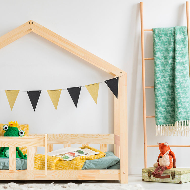Lit cabane 90x190 sommier inclus Amandine Bois - vue 3