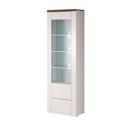Vitrine 1 porte avec LED Amaury Bois Blanc
