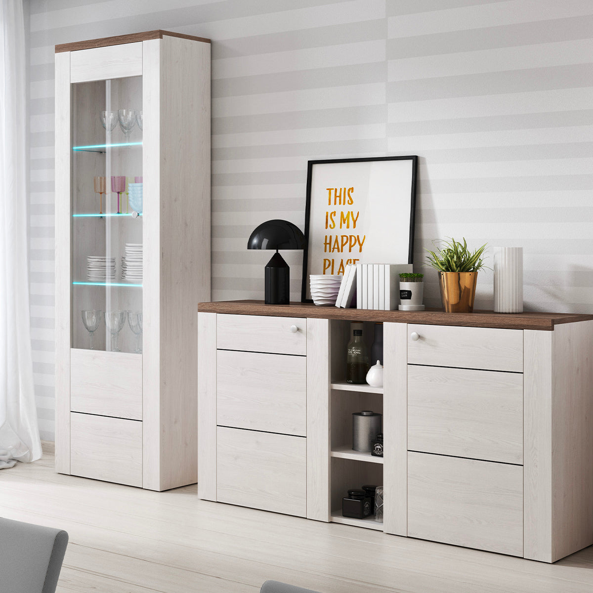 Buffet 2 portes Amaury Bois Blanc - vue 2