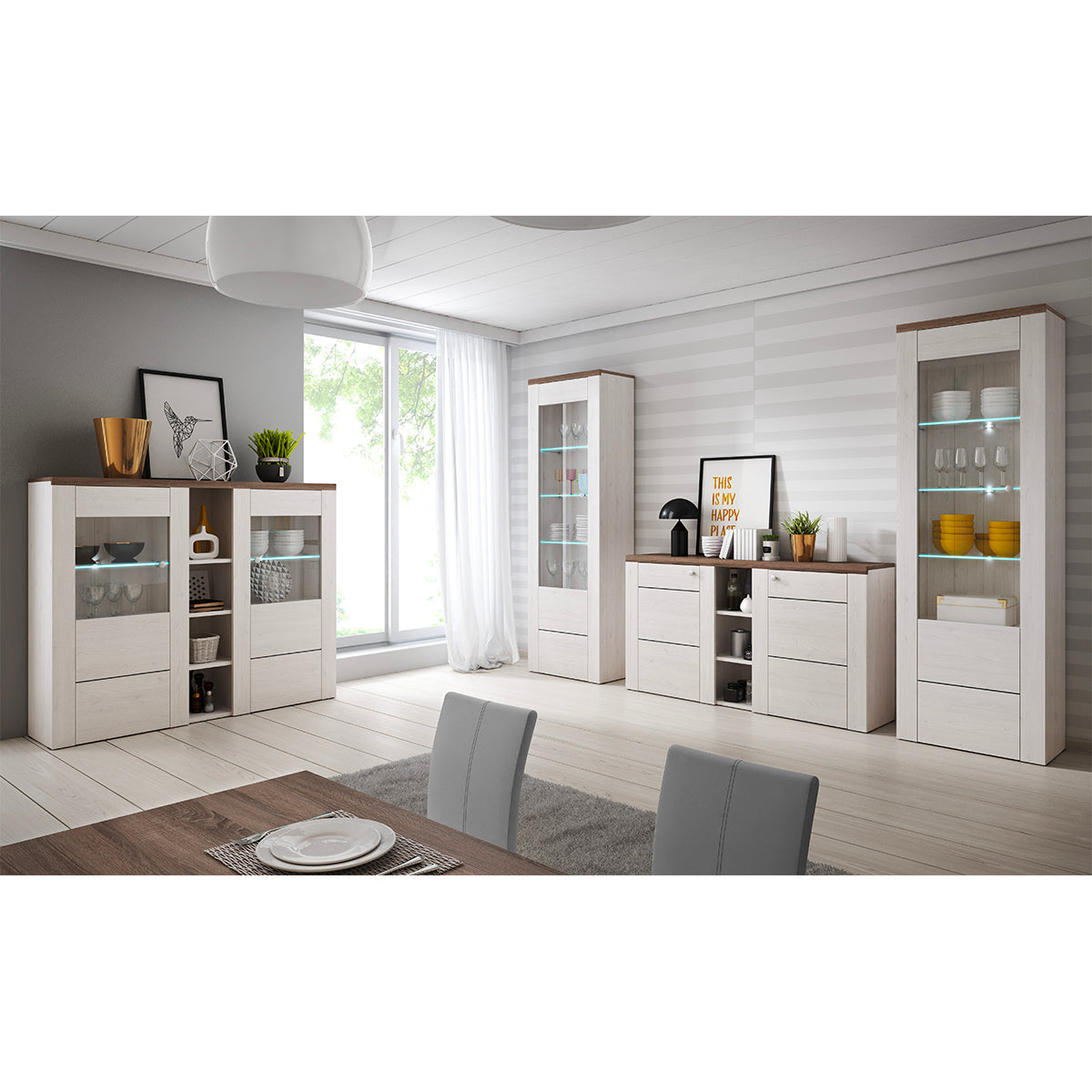 Buffet 2 portes Amaury Bois Blanc - vue 3