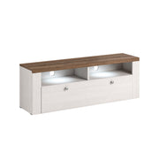 Meuble TV 1 porte 140 cm Amaury Bois Blanc