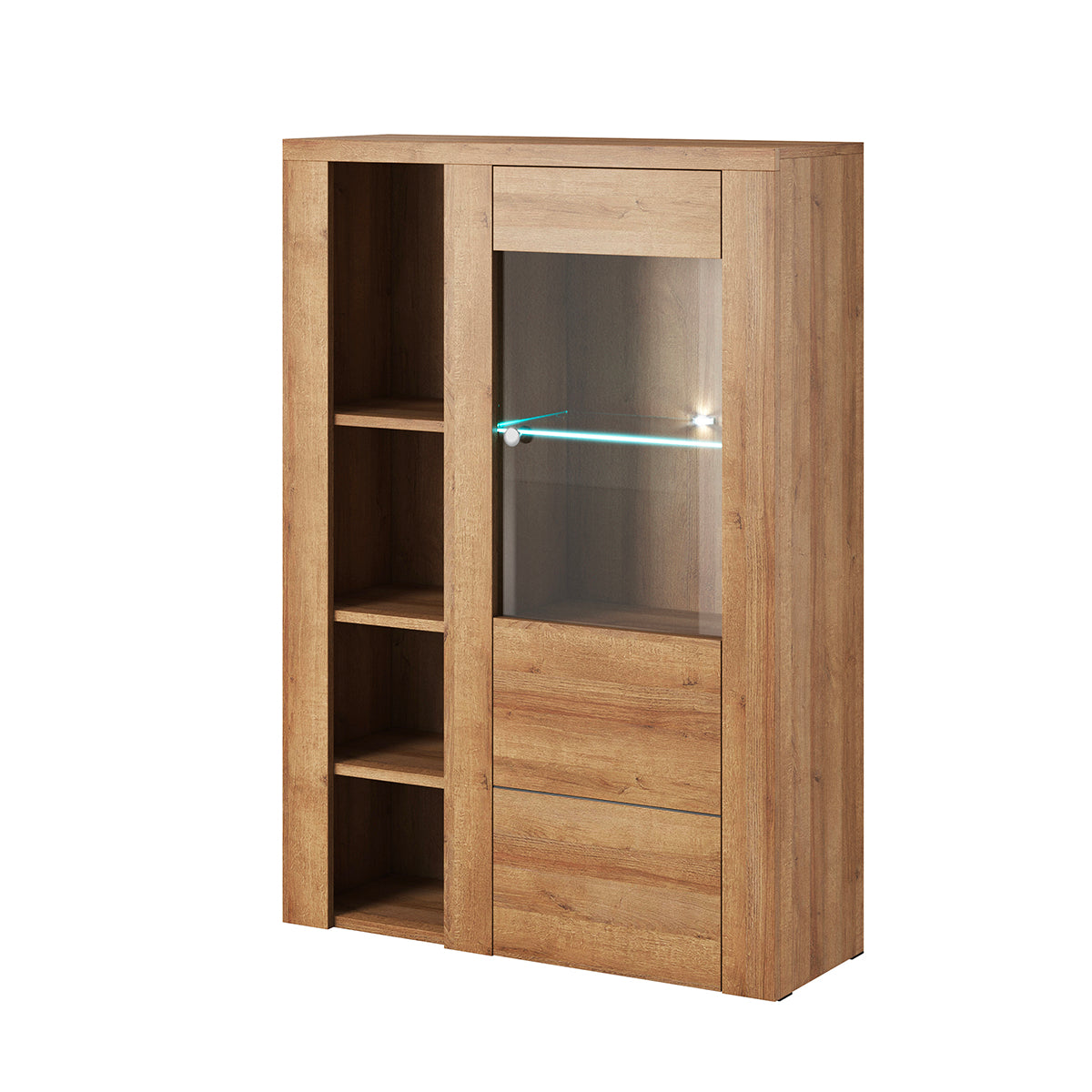 Vaisselier 1 porte avec LED Amaury Bois