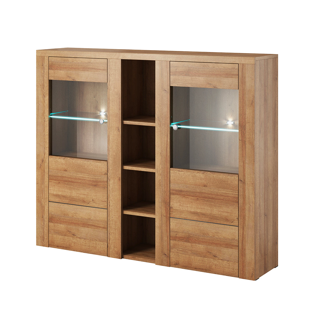 Vaisselier 2 portes avec LED Amaury Bois