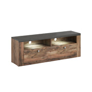 Meuble TV 1 porte 140 cm Amaury Bois foncé