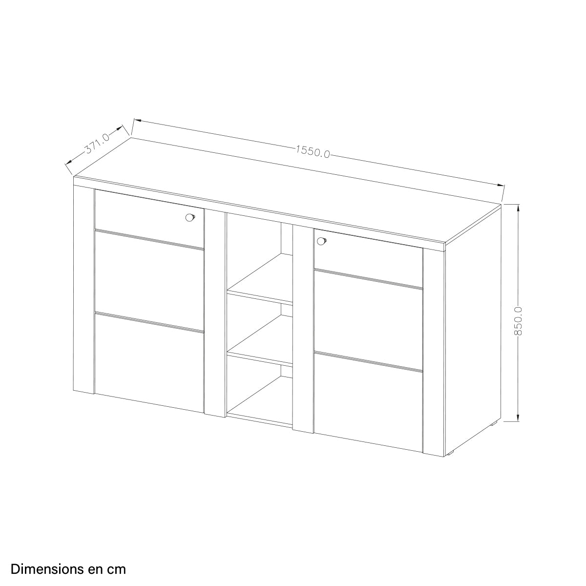 Buffet 2 portes Amaury Bois - vue 3