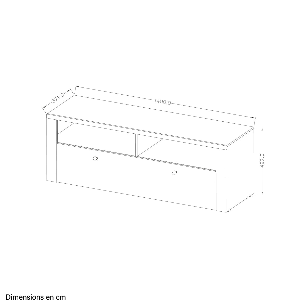Meuble TV 1 porte 140 cm Amaury Bois - vue 4