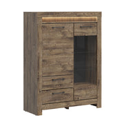 Vaisselier 2 portes 2 tiroirs LED inclus Amaury Bois