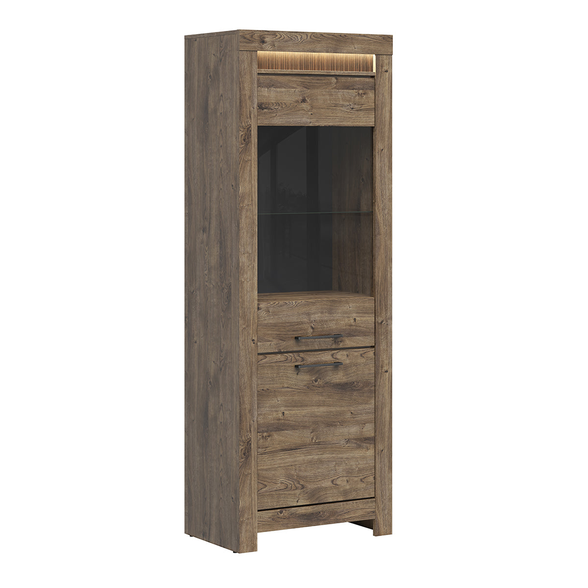 Vitrine 2 portes LED inclus Amaury Bois