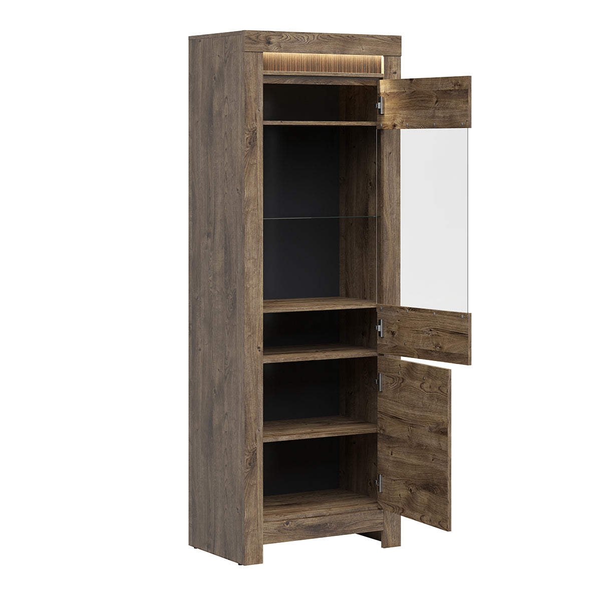Vitrine 2 portes LED inclus Amaury Bois - vue 2