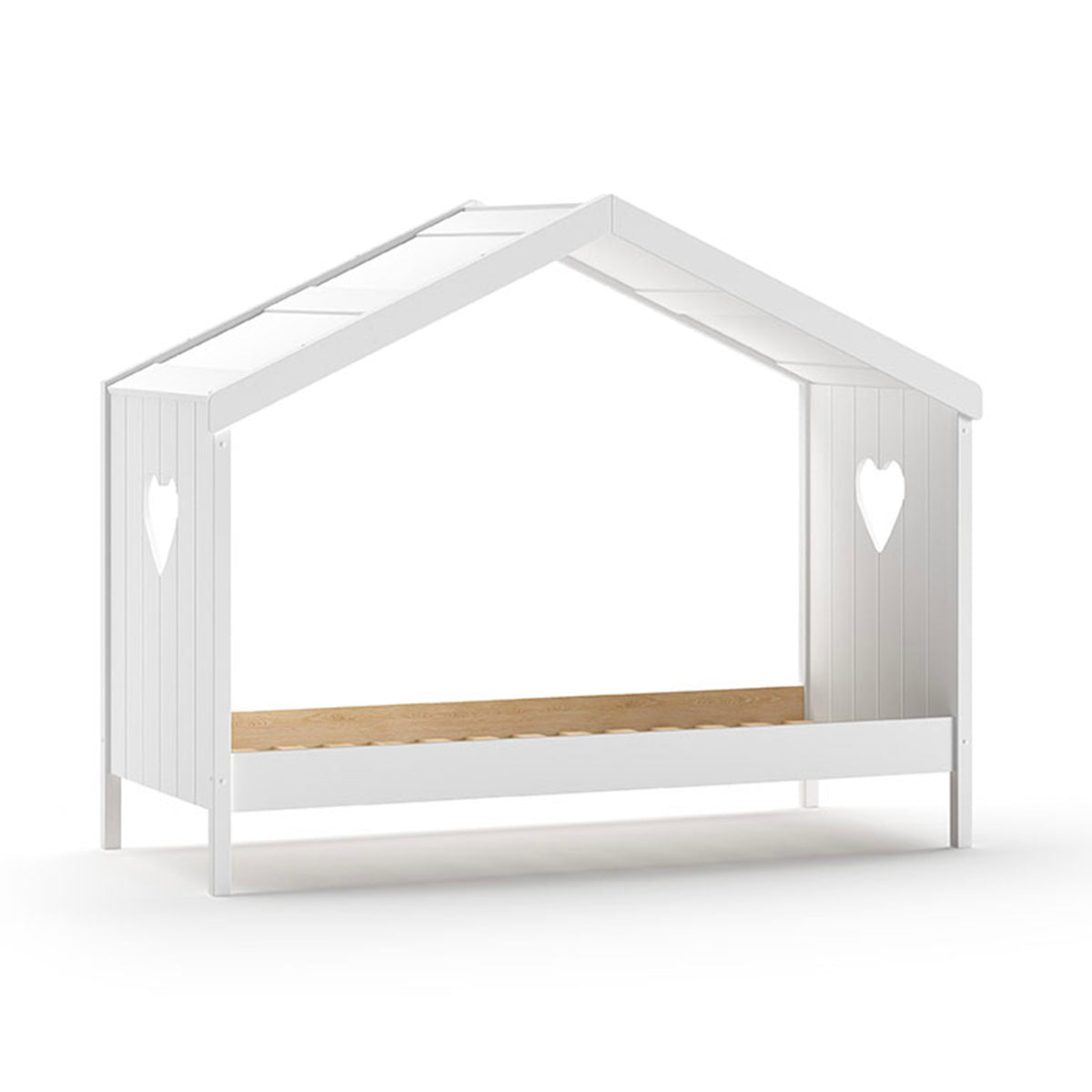 Lit cabane ouvert 90x200 sommier inclus Vipack Amori Blanc - vue 3