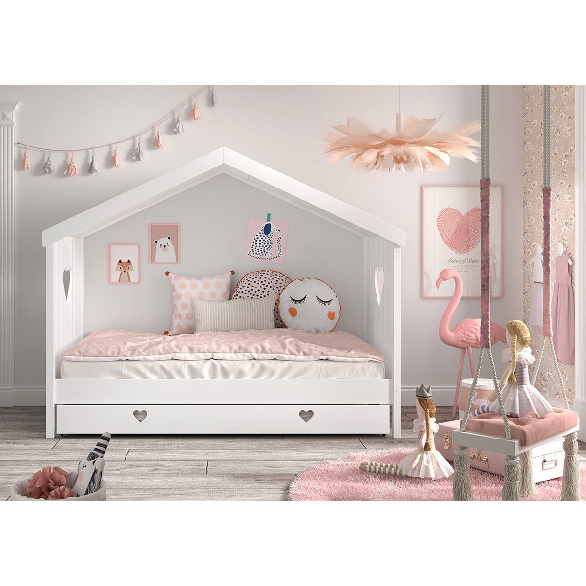 Tiroir de lit 90x190 Vipack Amori Blanc - vue 2