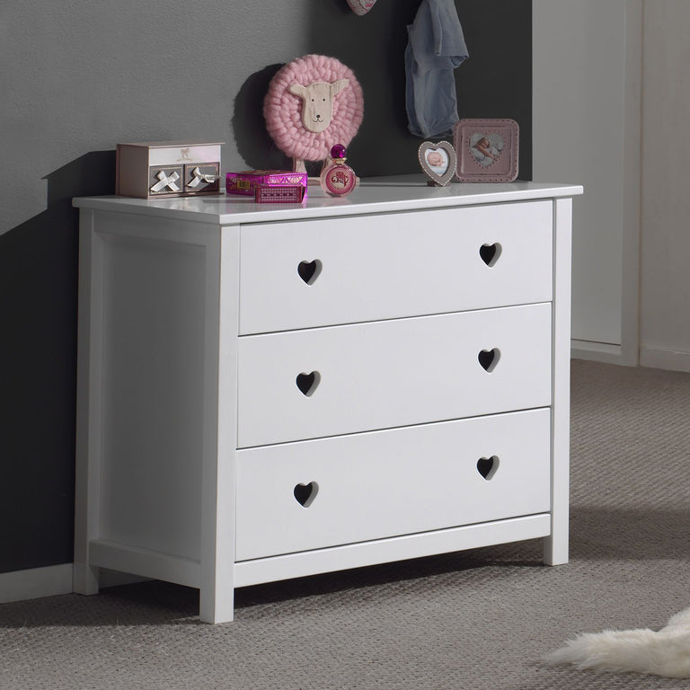 Commode 3 tiroirs Vipack Amori - Blanc - vue 2