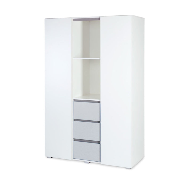 Chambre complète lit bébé - commode à langer - armoire 3 portes LittleSky by Klups Dalia - Blanc - vue 6