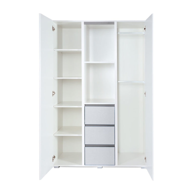 Chambre complète lit bébé - commode à langer - armoire 3 portes LittleSky by Klups Dalia - Blanc - vue 7