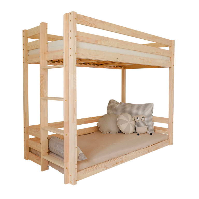 Lit superposé 90x190 au sol sommiers inclus Anaëlle Bois - vue 2