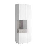 Vitrine 2 portes ouverture droite Andrea Blanc et Béton