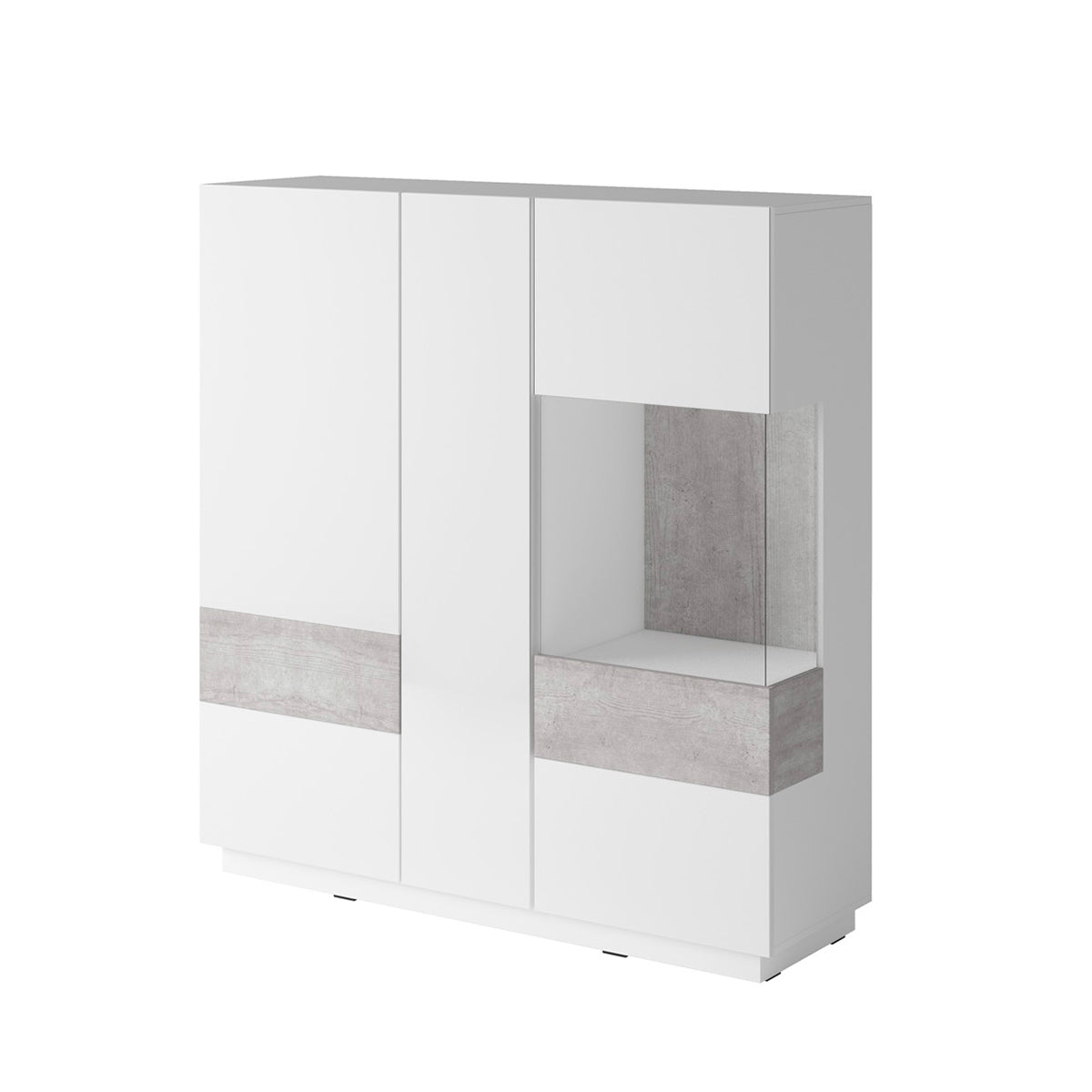 Vaisselier 3 portes Andrea Blanc et Béton