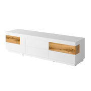 Meuble TV 6 tiroirs 206 cm Andrea Blanc et Bois