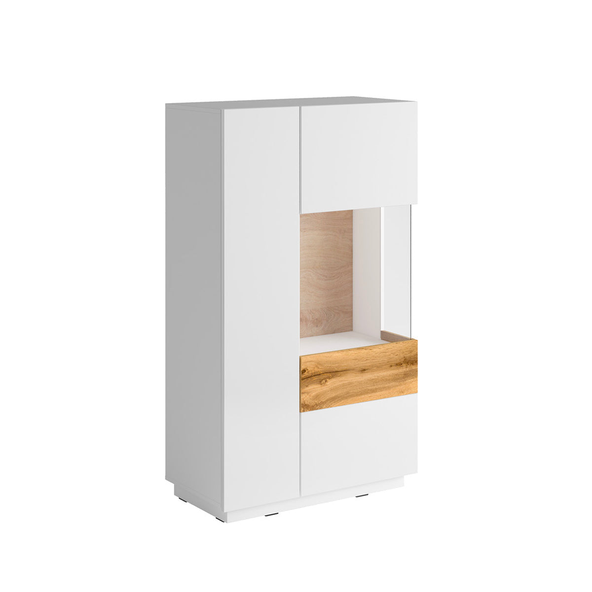 Vaisselier 2 portes ouverture gauche Andrea Blanc et Bois