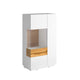 Vaisselier 2 portes ouverture gauche Andrea Blanc et Bois