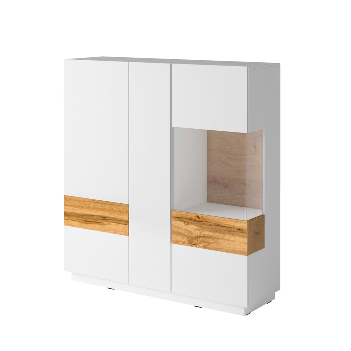 Vaisselier 3 portes Andrea Blanc et Bois