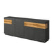 Buffet 4 portes 2 tiroirs Andrea Gris anthracite et Bois