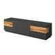 Meuble TV 6 tiroirs 206 cm Andrea Gris anthracite et Bois