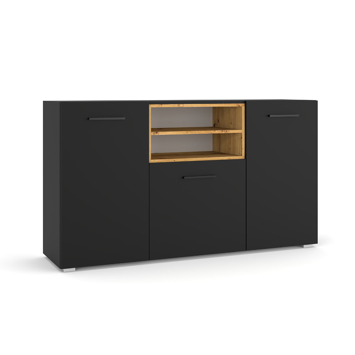Buffet 3 portes Ania Noir et Bois