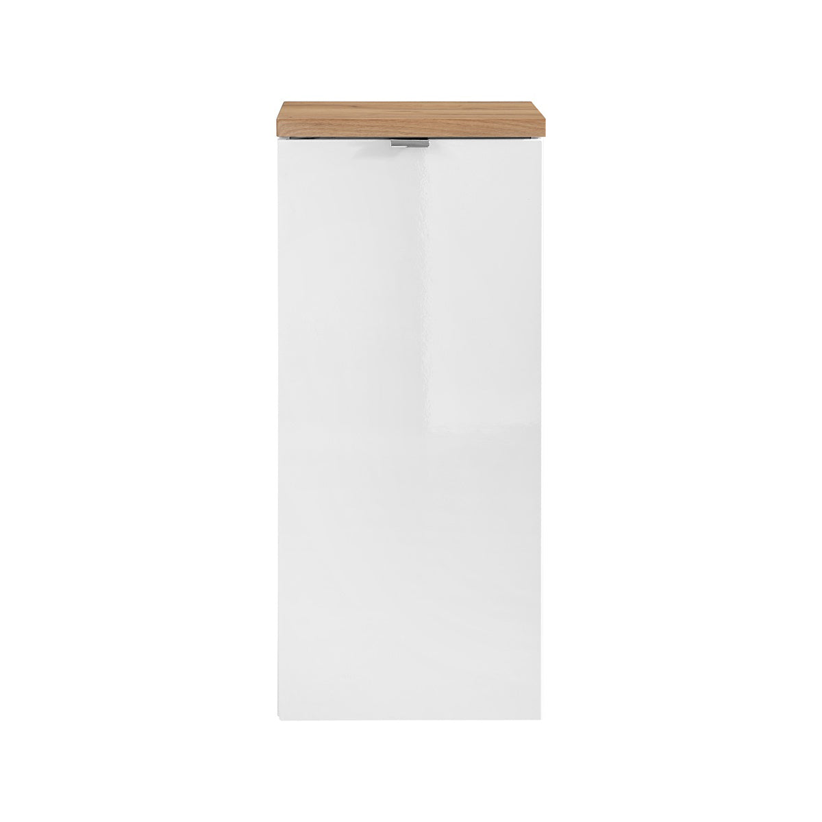 Demi-colonne 1 porte panier à linge April Blanc et Bois - vue 2