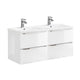 Meuble double vasque encastrée 120cm April Blanc
