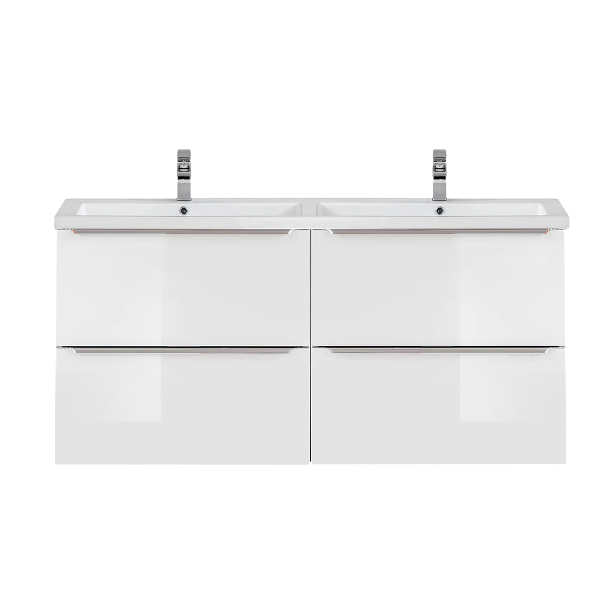 Meuble double vasque encastrée 120cm April Blanc - vue 3