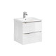 Meuble simple vasque encastrée 60cm April Blanc
