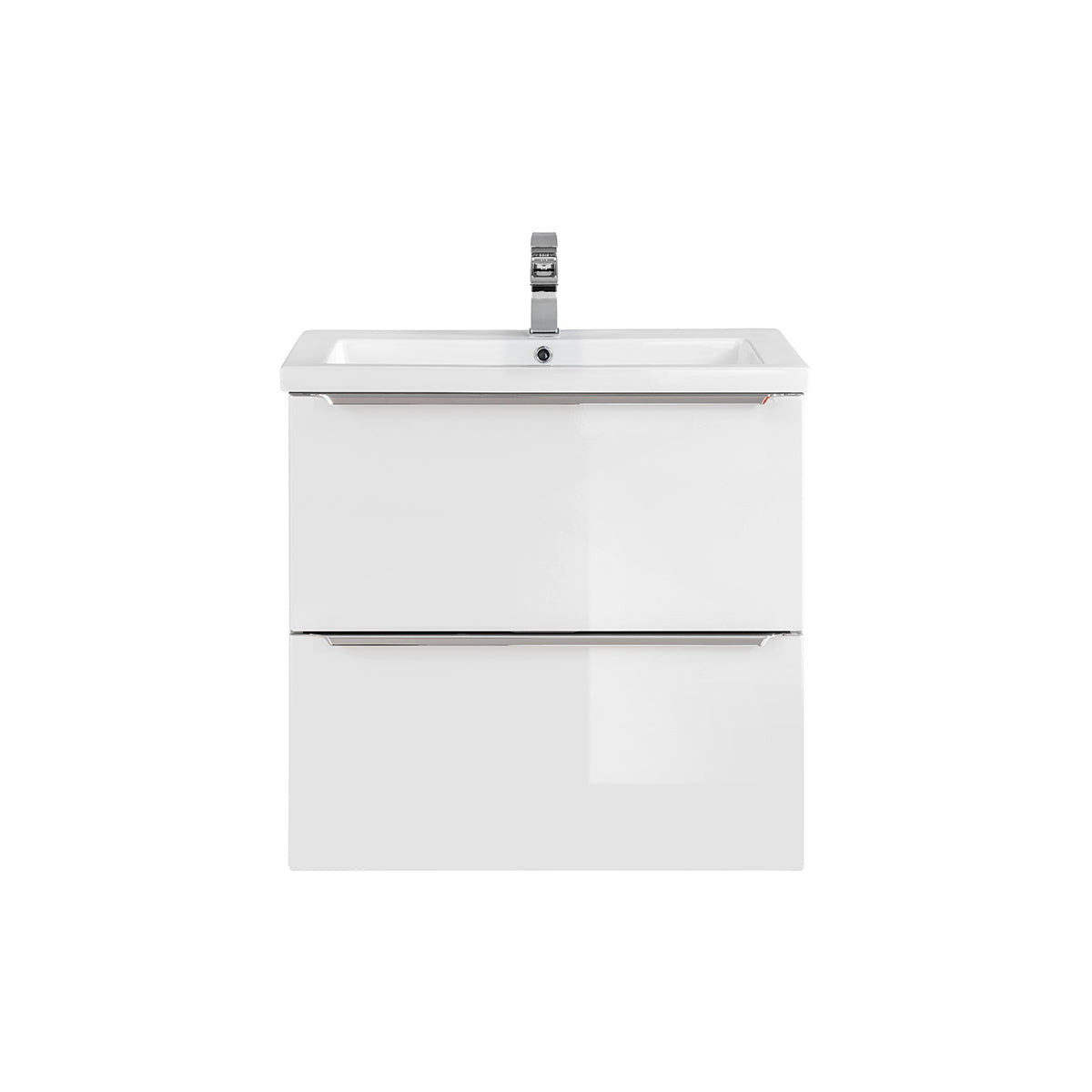 Meuble simple vasque encastrée 60cm April Blanc - vue 3