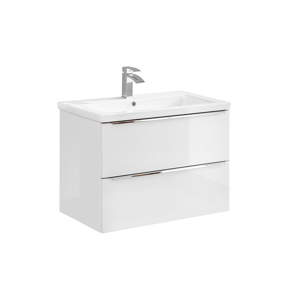 Meuble simple vasque encastrée 80cm April Blanc