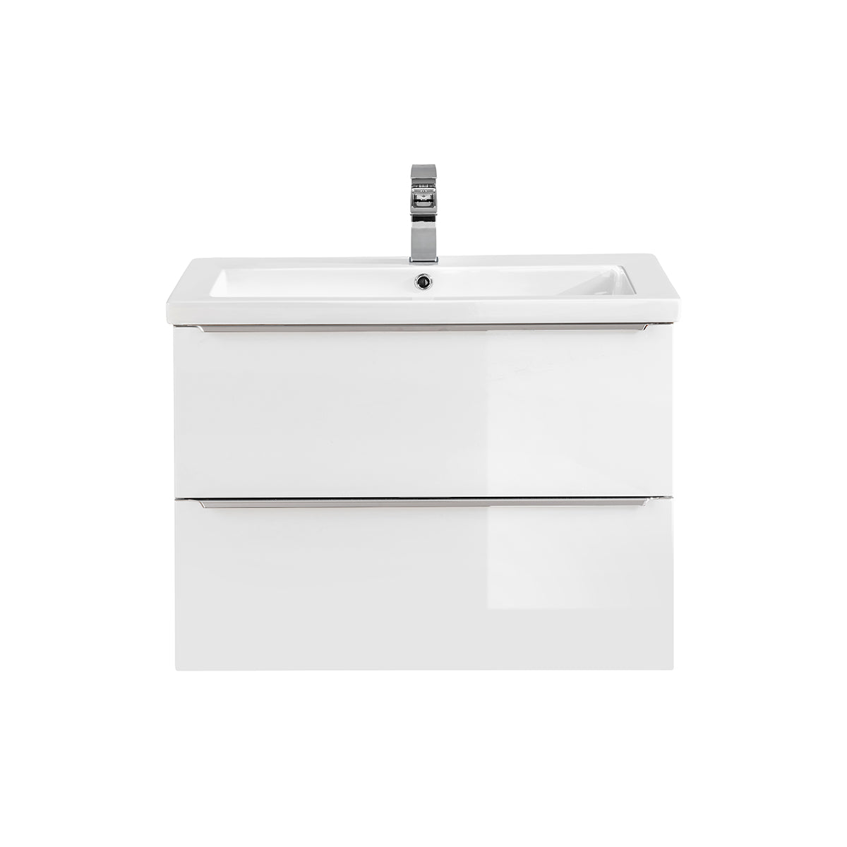 Meuble simple vasque encastrée 80cm April Blanc - vue 3