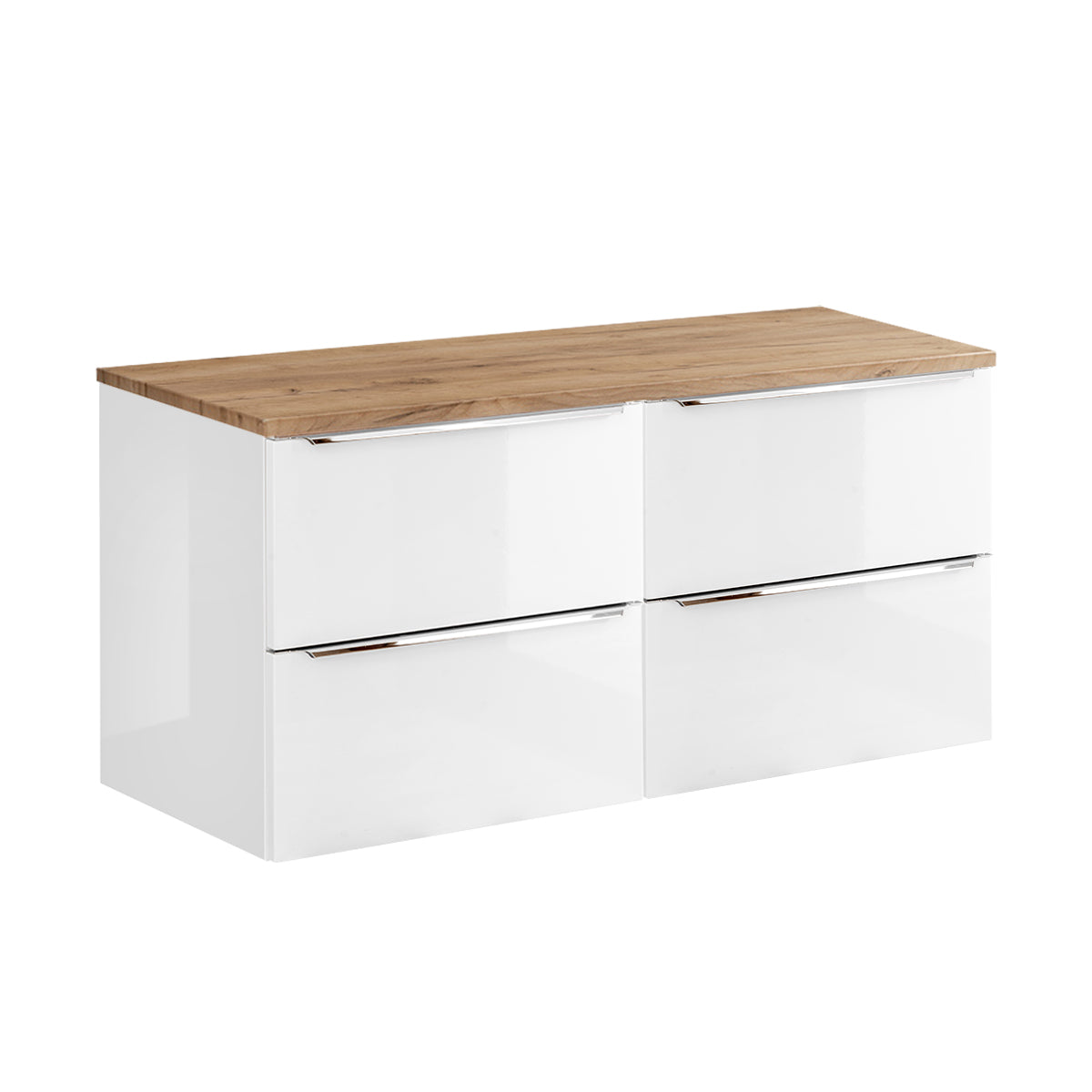 Meuble sous-vasque 120cm plan de toilette April Blanc et Bois