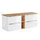 Meuble sous-vasque 140cm 2 niches April Blanc et Bois