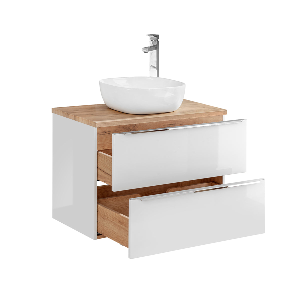 Meuble simple vasque 80cm April Blanc et Bois - vue 2