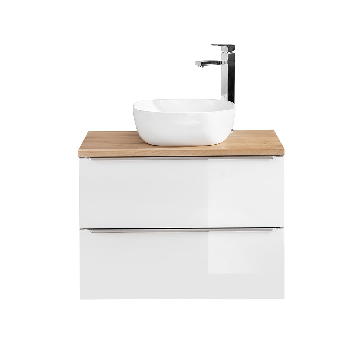 Meuble simple vasque 80cm April Blanc et Bois - vue 3
