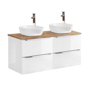 Meuble double vasque 120cm April Blanc et Bois
