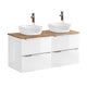 Meuble double vasque 120cm April Blanc et Bois
