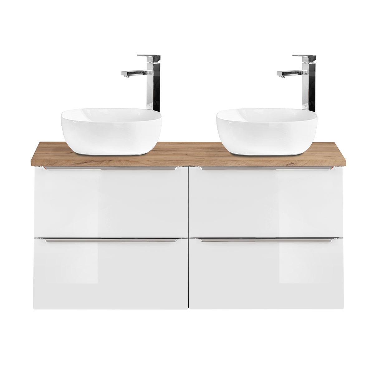 Meuble double vasque 120cm April Blanc et Bois - vue 3