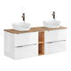Meuble double vasque 140cm 2 niches April Blanc et Bois