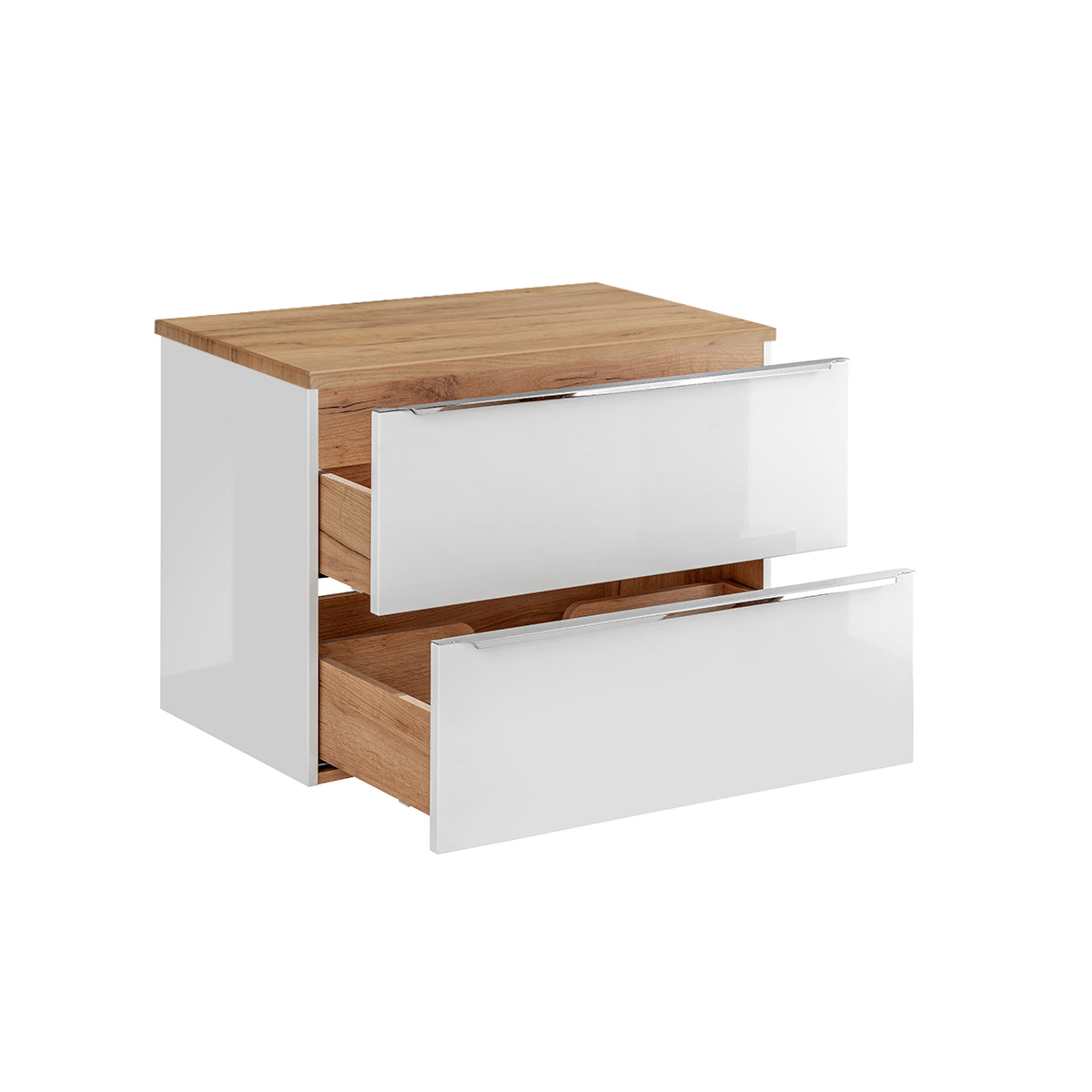 Meuble sous-vasque 80cm plan de toilette April Blanc et Bois - vue 2