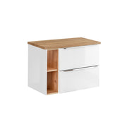 Meuble sous-vasque 80cm 2 niches April Blanc et Bois