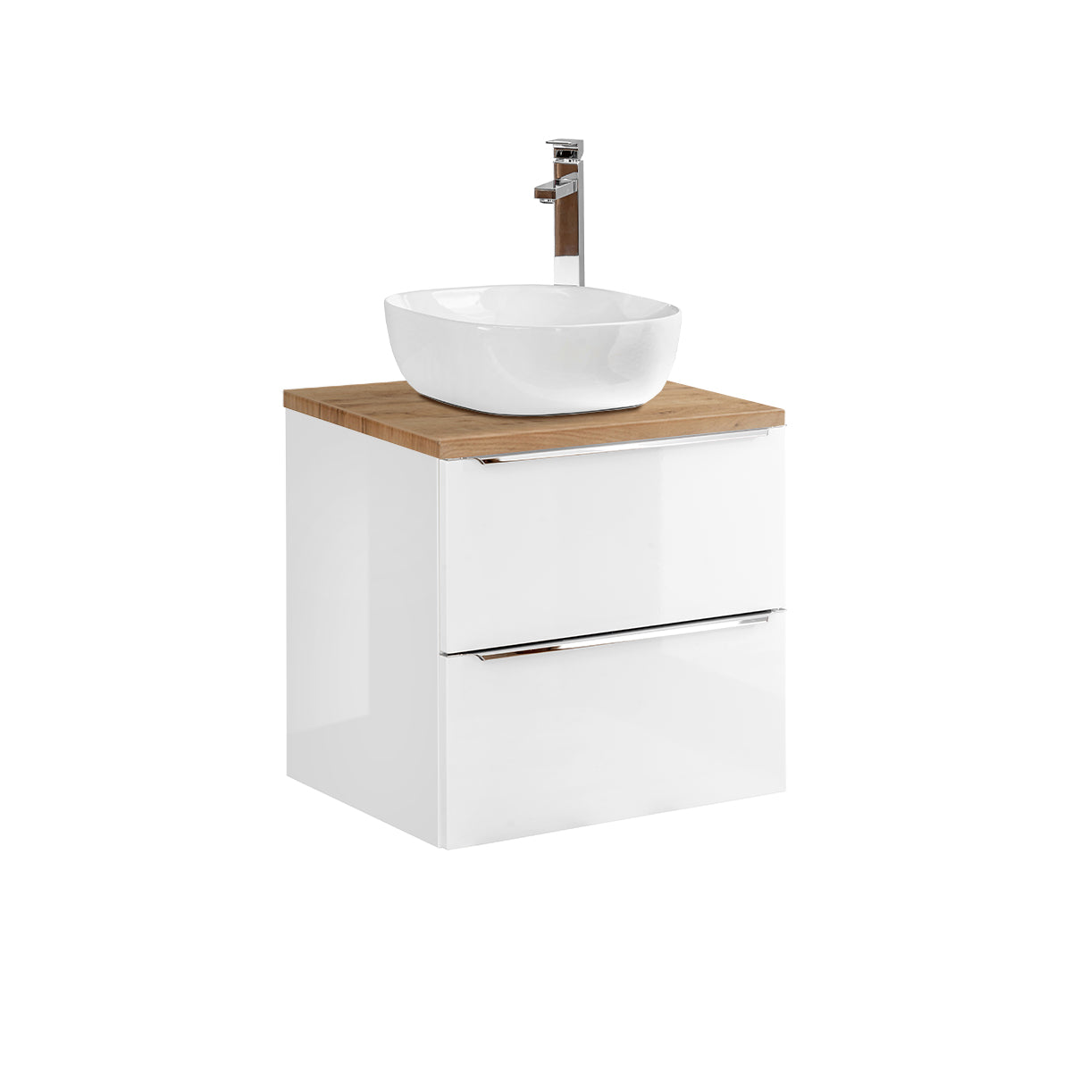 Meuble simple vasque 60cm April Blanc et Bois