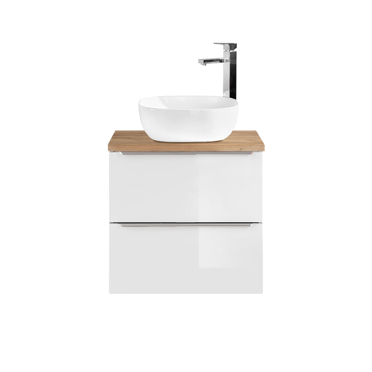Meuble simple vasque 60cm April Blanc et Bois - vue 3