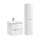 Ensemble meuble simple vasque encastrée 60cm et colonne April Blanc
